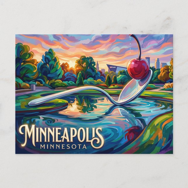 Postal Jardín de Esculturas de Minneapolis Minnesota (Anverso)