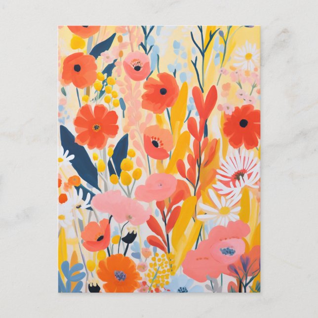 Postal Jardín de flores (Anverso)