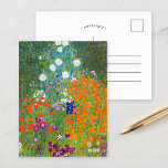 Postal Jardín de flores | Gustav Klimt<br><div class="desc">Jardín de flores (1905-1907) del artista austriaco Gustav Klimt. La pintura original de arte fino es un óleo sobre lienzo que presenta un paisaje abstracto de flores coloridas. Utilice las herramientas de diseño para agregar texto personalizado o personalizar la imagen.</div>