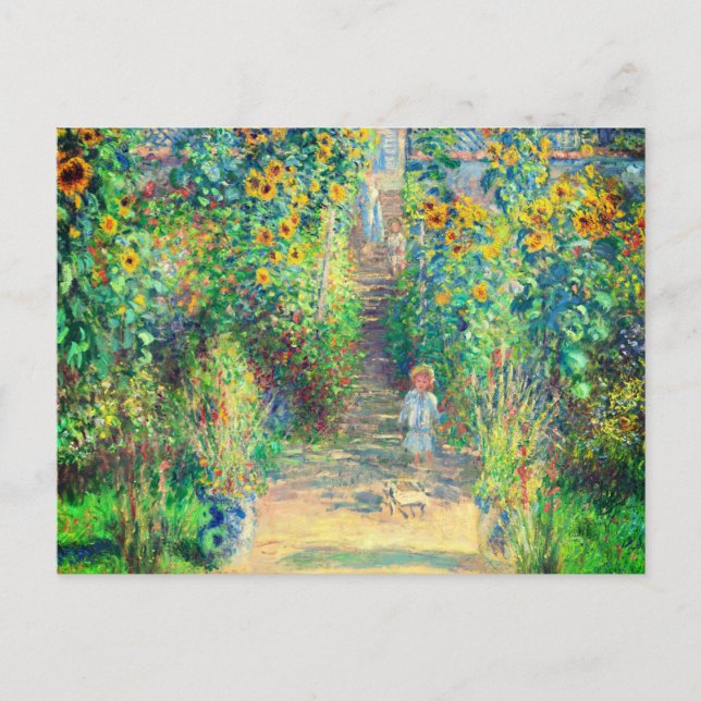 Postal Jardín de flores Monet (Anverso)