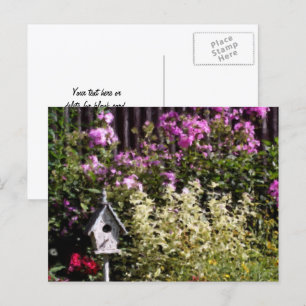 Postal Jardín de flores pintura pastel personalizada