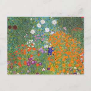 Postal Jardín de flores por Gustav Klimt