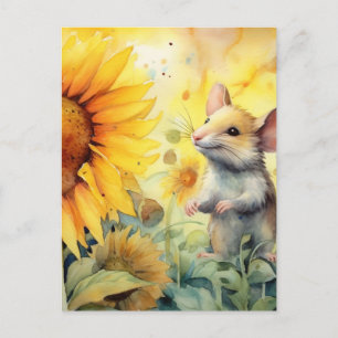 Postal Jardín de Girasoles Ratón 8 de 17