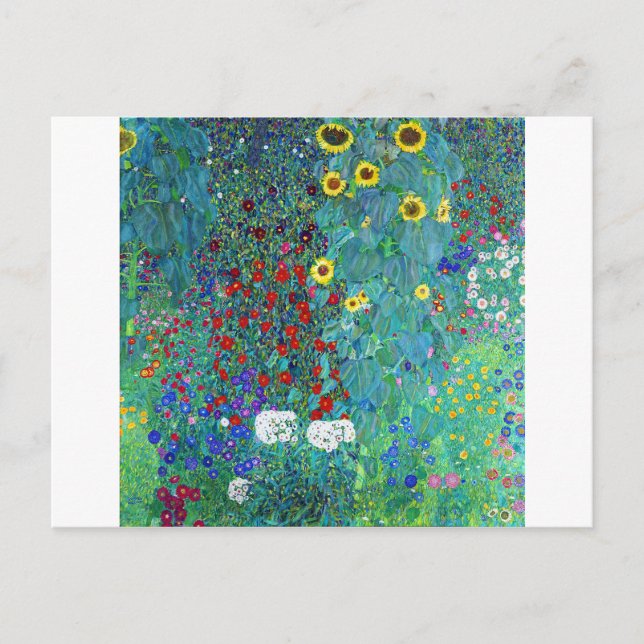 Postal Jardín de granja con girasoles, Gustav Klimt (Anverso)