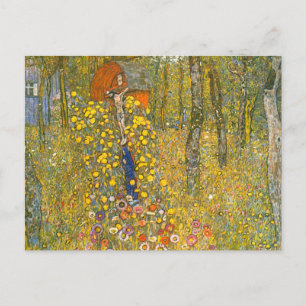 Postal Jardín de granja de Gustav Klimt con Crucifijo