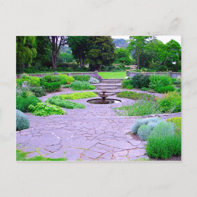 Postal Jardín de hierbas circulares con fuente, Dunedin,  (Anverso)