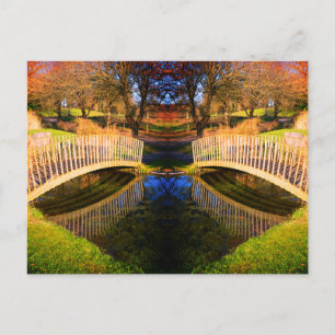 Postal Jardín de invierno con estanque y puentes