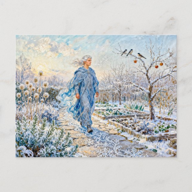 Postal Jardín de invierno del dios griego Bóreas (Anverso)