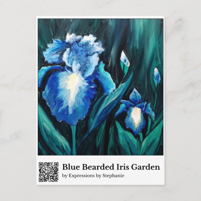 Postal Jardín de Iris de Barba Azul (Anverso)
