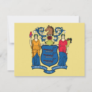 Postal Jardín de la bandera del estado de Nueva Jersey Li