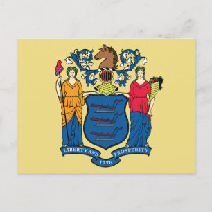 Postal Jardín de la bandera del estado de Nueva Jersey Li