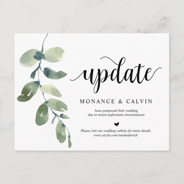 Postal Jardín de la vegetación,Actualización de la fecha  (Anverso)