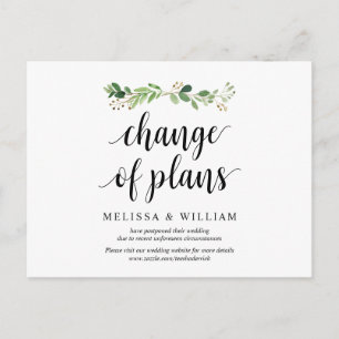 Postal Jardín de la vegetación, cambio de planes, pospues