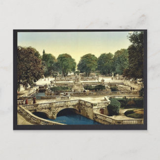 Postal Jardín de las fuentes, Nimes, Francia vintage Pho