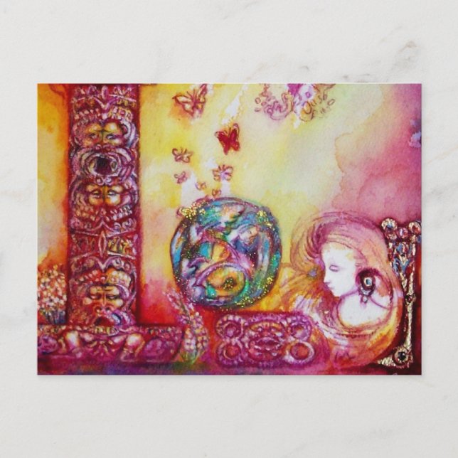 POSTAL JARDÍN DE LAS SOMBRILLAS, LA CARRERA Y LAS MARIPOS (Anverso)