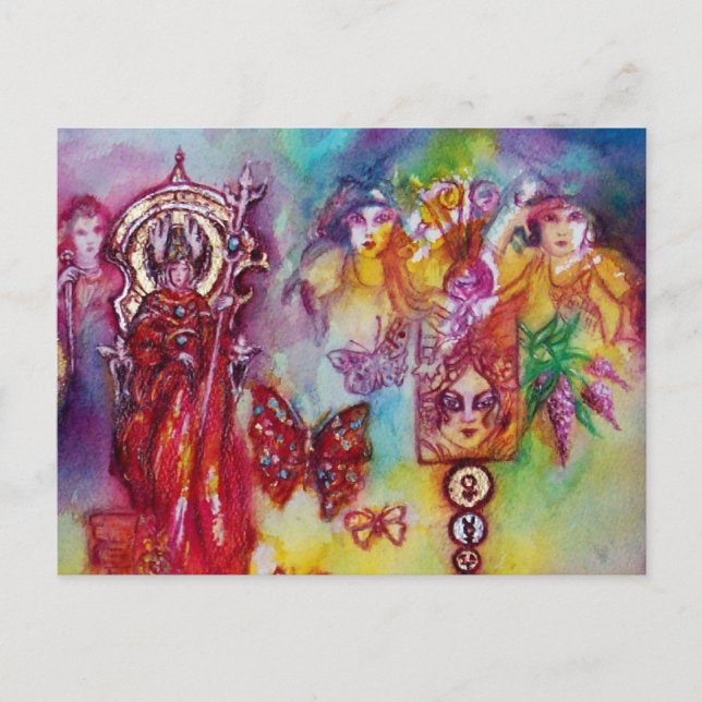 POSTAL JARDÍN DE LAS SOMBRILLAS PERDIDAS -FERIA Y MARIPOS (Anverso)