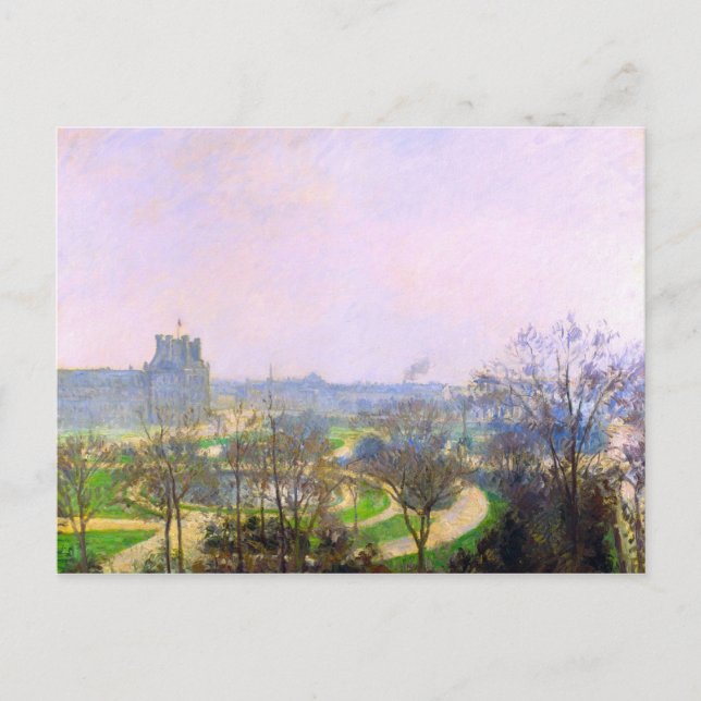 Postal Jardín de las Tullerías por Camille Pissarro (Anverso)