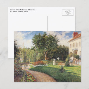 Postal Jardín de Les Mathurins en Pontoise de Pissarro