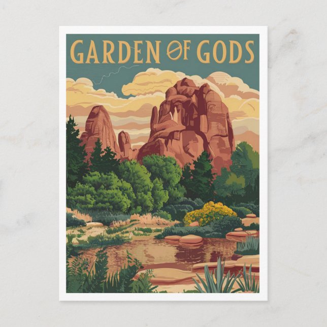 Postal Jardín de los dioses Colorado (Anverso)
