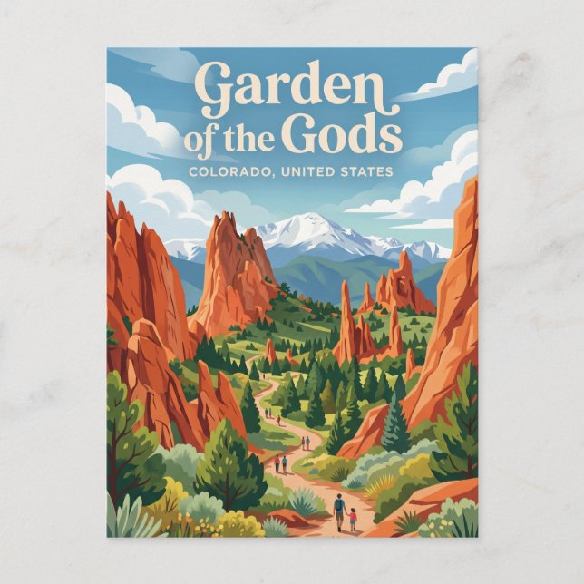 Postal Jardín de los Dioses Colorado (Anverso)