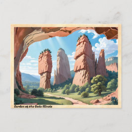 Postal Jardín de los dioses Viajes de la época de Illinoi