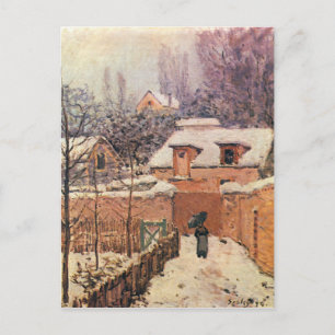 Postal Jardín de Louveciennes en la Nieve Alfred Sisley