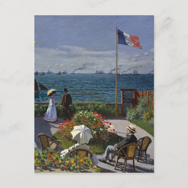 Postal Jardín de Monet en la pintura de Sainte-Adresse (Anverso)