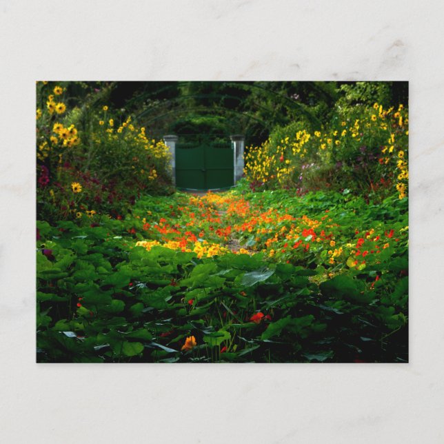 Postal Jardín de Monet, Giverny, Francia en otoño (Anverso)