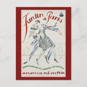 Postal Jardín de París, bailarinas, cosecha