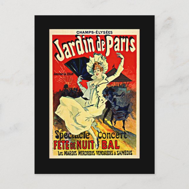 Postal Jardin de Paris - Fete de Nuit Bal (Anverso)