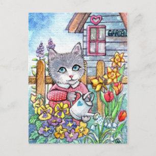 Postal Jardín de primavera