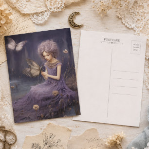 Postal Jardín de susurros de hada púrpura, Decoupage