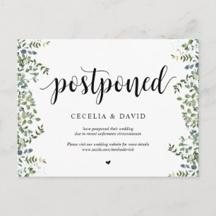 Postal Jardín de vegetación, aplazamiento de la invitació
