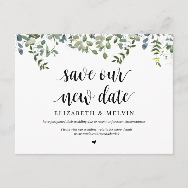 Postal Jardín de vegetación, Salven Nuestra Nueva Fecha,  (Anverso)