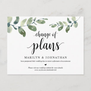 Postal Jardín de Verdor, Cambio de Planes, Pospuesto