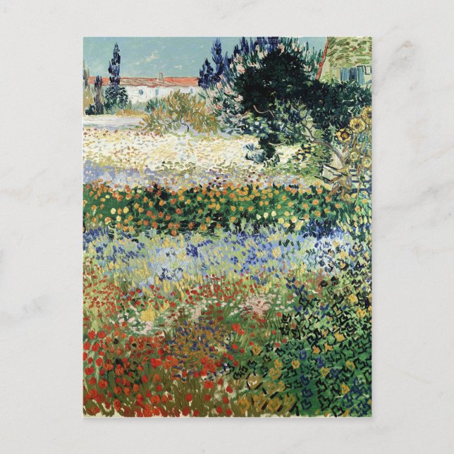 Postal Jardín de Vincent van Gogh el | en la floración, (Anverso)