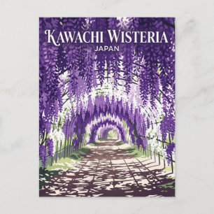 Postal Jardín de Wisteria de Kawachi Japón