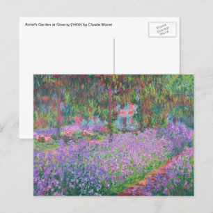 Postal Jardín del artista en Giverny por Claude Monet