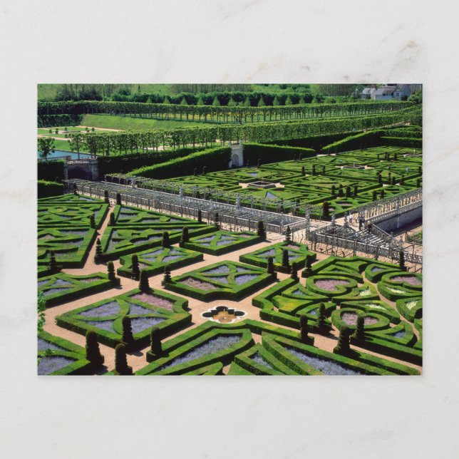 Postal Jardín del castillo de Villandry, Indre-et-Loire, (Anverso)