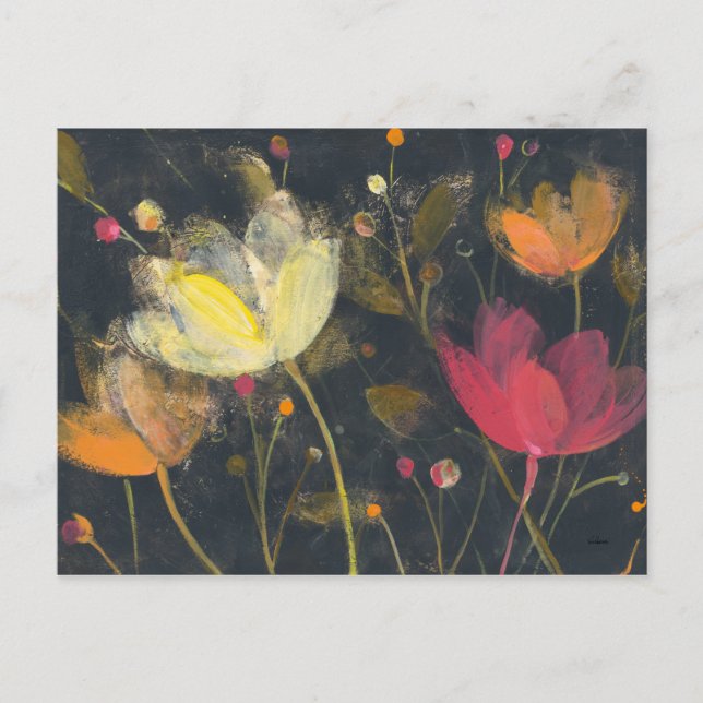 Postal Jardín del claro de luna en negro (Anverso)