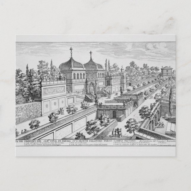 Postal Jardín del duque de Parma en la colina del Palatin (Anverso)