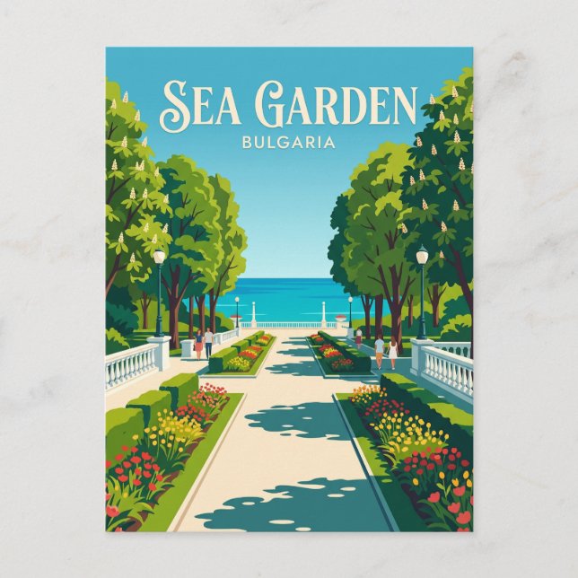 Postal Jardín del Mar Bulgaria (Anverso)