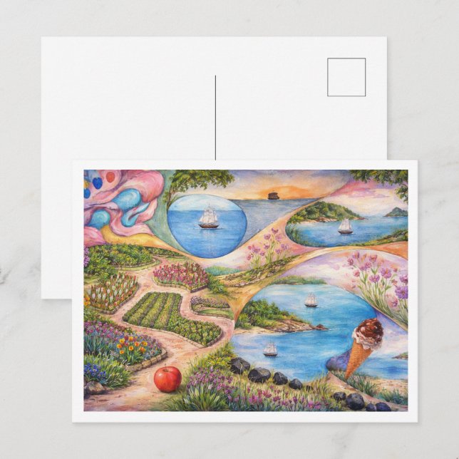 Postal Jardín del Paraíso (Anverso / Reverso)