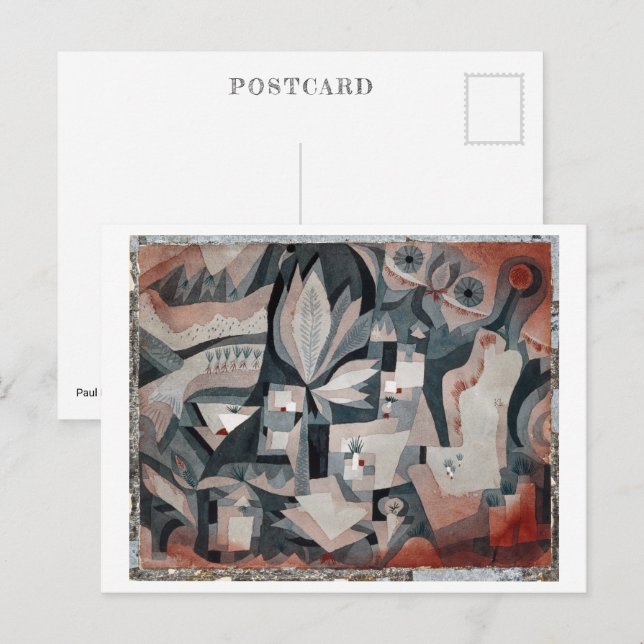 Postal Jardín del refrigerador seco | Paul Klee | (Anverso / Reverso)