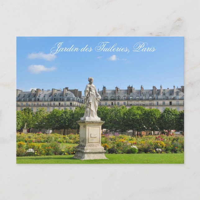 Postal Jardin des Tuileries en París, Francia (Anverso)