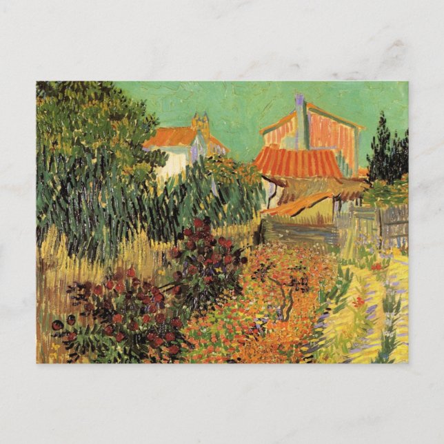 Postal Jardín detrás de una casa de Vincent van Gogh (Anverso)
