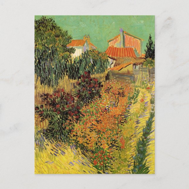 Postal Jardín detrás de una casa de Vincent van Gogh (Anverso)