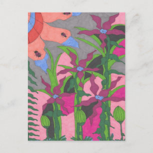 Postal Jardín en Crepúsculo