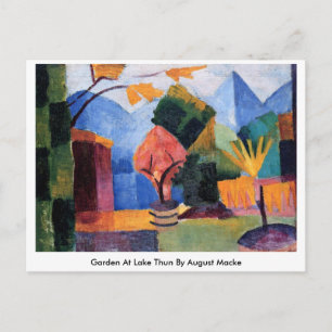 Postal Jardín En El Lago Thun Por August Macke