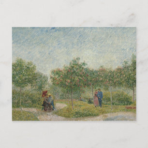 Postal Jardín en Montmartre con amantes de Van Gogh